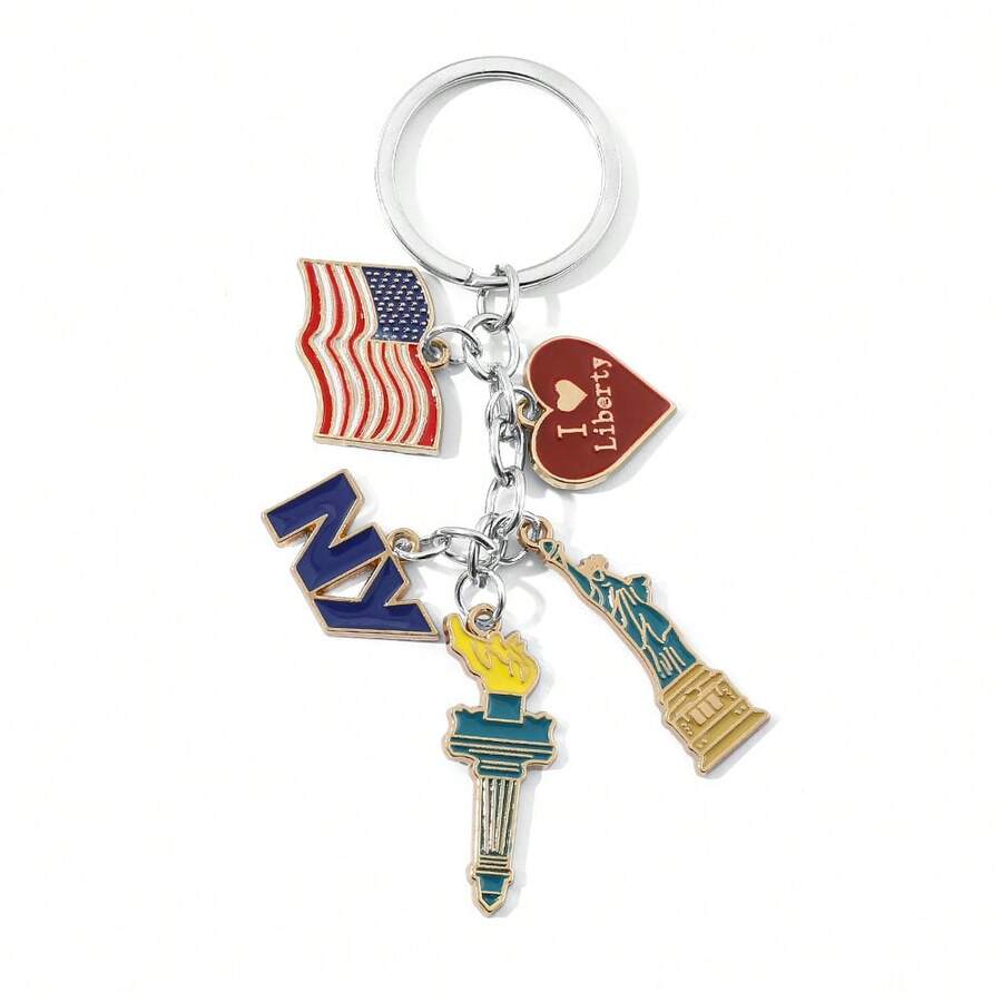 Car Accessories York - 1pc Fashion National Flag Keychain Cartoon